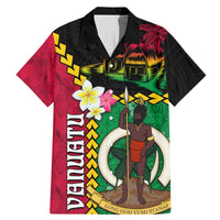 Vanuatu Nakamal and Plumeria Flowers Family Matching Mermaid Dress and Hawaiian Shirt Polynesian Pattern