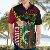 Vanuatu Nakamal and Plumeria Flowers Hawaiian Shirt Polynesian Pattern LT03 - Polynesian Pride