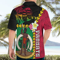 Vanuatu Nakamal and Plumeria Flowers Hawaiian Shirt Polynesian Pattern LT03 - Polynesian Pride