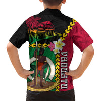 Vanuatu Nakamal and Plumeria Flowers Hawaiian Shirt Polynesian Pattern