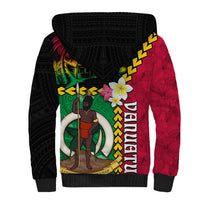 Vanuatu Nakamal and Plumeria Flowers Sherpa Hoodie Polynesian Pattern LT03 - Polynesian Pride