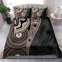 Fiji Traditional Masi Bedding Set Tapa Art Palm Leaves Pattern
