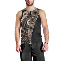 Fiji Traditional Masi Men Tank Top Tapa Art Palm Leaves Pattern