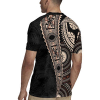 Fiji Traditional Masi Rugby Jersey Tapa Art Palm Leaves Pattern