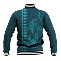 Aloha Hawaii Whale Kakau and Polynesian Tattoo Baseball Jacket Turquoise Color LT03 - Polynesian Pride