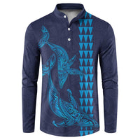 Aloha Hawaii Whale Kakau and Polynesian Tattoo Button Sweatshirt Dark Navy Color LT03 Dark Navy - Polynesian Pride