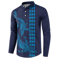 Aloha Hawaii Whale Kakau and Polynesian Tattoo Button Sweatshirt Dark Navy Color LT03 - Polynesian Pride