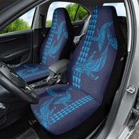Aloha Hawaii Whale Kakau and Polynesian Tattoo Car Seat Cover Dark Navy Color