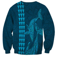Aloha Hawaii Whale Kakau and Polynesian Tattoo Sweatshirt Light Blue Color LT03 - Polynesian Pride
