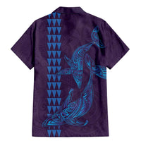 Aloha Hawaii Whale Kakau and Polynesian Tattoo Family Matching Mermaid Dress and Hawaiian Shirt Purple Color