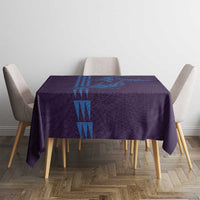 Aloha Hawaii Whale Kakau and Polynesian Tattoo Tablecloth Purple Color