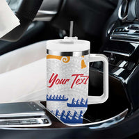Personalised Hawaiki Nui Va'a French Polynesian Pattern Tumbler With Handle White Color LT03 - Polynesian Pride