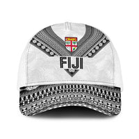 Rugby Fiji Baseball Net Cap Fijian Masi Tribal Sporty Style White Color LT03 One Size White White - Polynesian Pride