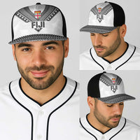 Rugby Fiji Baseball Net Cap Fijian Masi Tribal Sporty Style White Color LT03 - Polynesian Pride