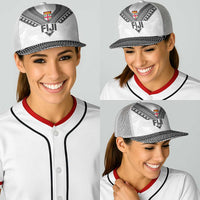 Rugby Fiji Baseball Net Cap Fijian Masi Tribal Sporty Style White Color LT03 - Polynesian Pride