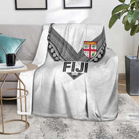 Rugby Fiji Blanket Fijian Masi Tribal Sporty Style White Color - Polynesian Pride