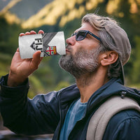 Custom Rugby Fiji 4 in 1 Can Cooler Tumbler Fijian Masi Tribal Sporty Style White Color - Polynesian Pride