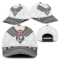 Rugby Fiji Classic Cap Fijian Masi Tribal Sporty Style White Color LT03 - Polynesian Pride