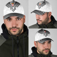 Rugby Fiji Classic Cap Fijian Masi Tribal Sporty Style White Color LT03 - Polynesian Pride