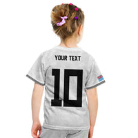 Custom Rugby Fiji Kid T Shirt Fijian Masi Tribal Sporty Style White Color - Polynesian Pride