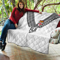 Rugby Fiji Quilt Fijian Masi Tribal Sporty Style White Color - Polynesian Pride