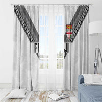 Rugby Fiji Window Curtain Fijian Masi Tribal Sporty Style White Color - Polynesian Pride