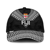 Rugby Fiji Baseball Net Cap Fijian Masi Tribal Sporty Style Black Color LT03 One Size Black Black - Polynesian Pride