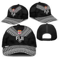 Rugby Fiji Baseball Net Cap Fijian Masi Tribal Sporty Style Black Color LT03 - Polynesian Pride