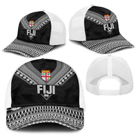 Rugby Fiji Baseball Net Cap Fijian Masi Tribal Sporty Style Black Color LT03 - Polynesian Pride