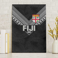 Rugby Fiji Canvas Wall Art Fijian Masi Tribal Sporty Style Black Color - Polynesian Pride