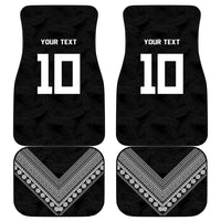 Rugby Fiji Car Mats Fijian Masi Tribal Sporty Style Black Color - Polynesian Pride