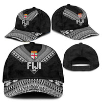Rugby Fiji Classic Cap Fijian Masi Tribal Sporty Style Black Color - Polynesian Pride