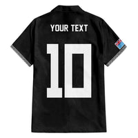 Custom Rugby Fiji Family Matching Long Sleeve Bodycon Dress and Hawaiian Shirt Fijian Masi Tribal Sporty Style Black Color - Polynesian Pride