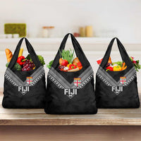 Rugby Fiji Grocery Bag Fijian Masi Tribal Sporty Style Black Color - Polynesian Pride