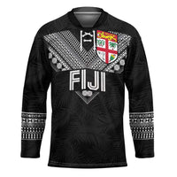 Custom Rugby Fiji Hockey Jersey Fijian Masi Tribal Sporty Style Black Color - Polynesian Pride