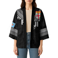 Custom Rugby Fiji Kimono Fijian Masi Tribal Sporty Style Black Color - Polynesian Pride