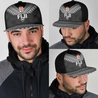 Rugby Fiji Mesh Trucker Cap Fijian Masi Tribal Sporty Style Black Color - Polynesian Pride