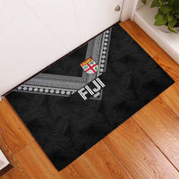 Rugby Fiji Rubber Doormat Fijian Masi Tribal Sporty Style Black Color - Polynesian Pride