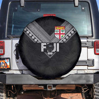 Rugby Fiji Spare Tire Cover Fijian Masi Tribal Sporty Style Black Color - Polynesian Pride