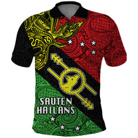 Papua New Guinea Southern Highlands Province Polo Shirt PNG Birds Of Paradise Polynesian Arty Style LT03 Black - Polynesian Pride