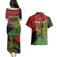 Personalised Papua New Guinea Southern Highlands Province Couples Matching Puletasi Dress and Hawaiian Shirt PNG Birds Of Paradise Polynesian Arty Style LT03 - Polynesian Pride