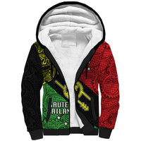 Personalised Papua New Guinea Southern Highlands Province Sherpa Hoodie PNG Birds Of Paradise Polynesian Arty Style LT03 Unisex Black - Polynesian Pride