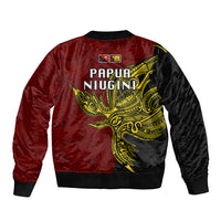 Papua New Guinea Western Province Sleeve Zip Bomber Jacket PNG Birds Of Paradise Polynesian Arty Style LT03 - Polynesian Pride