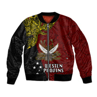 Personalised Papua New Guinea Western Province Bomber Jacket PNG Birds Of Paradise Polynesian Arty Style LT03 Unisex Red - Polynesian Pride