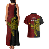 Personalised Papua New Guinea Western Province Couples Matching Tank Maxi Dress and Hawaiian Shirt PNG Birds Of Paradise Polynesian Arty Style LT03 - Polynesian Pride