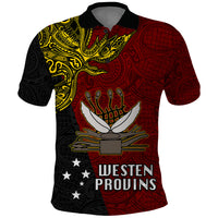 Personalised Papua New Guinea Western Province Polo Shirt PNG Birds Of Paradise Polynesian Arty Style LT03 Red - Polynesian Pride