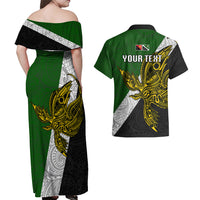 Personalised Papua New Guinea Western Highlands Province Couples Matching Off Shoulder Maxi Dress and Hawaiian Shirt PNG Birds Of Paradise Polynesian Arty Style LT03 - Polynesian Pride