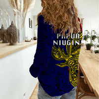 Papua New Guinea West New Britain Province Women Casual Shirt PNG Birds Of Paradise Polynesian Arty Style LT03 - Polynesian Pride