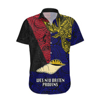 Personalised Papua New Guinea West New Britain Province Hawaiian Shirt PNG Birds Of Paradise Polynesian Arty Style LT03 Blue - Polynesian Pride