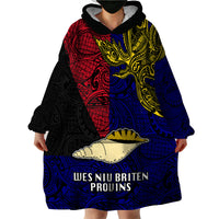 Personalised Papua New Guinea West New Britain Province Wearable Blanket Hoodie PNG Birds Of Paradise Polynesian Arty Style LT03 - Polynesian Pride